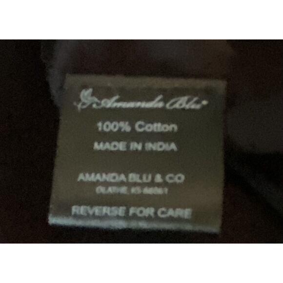 NWT Amanda Blu Blk Ctn Boho Hippie Tunic Ivory Embroidered Sm Lagenlook - Picture 8 of 9